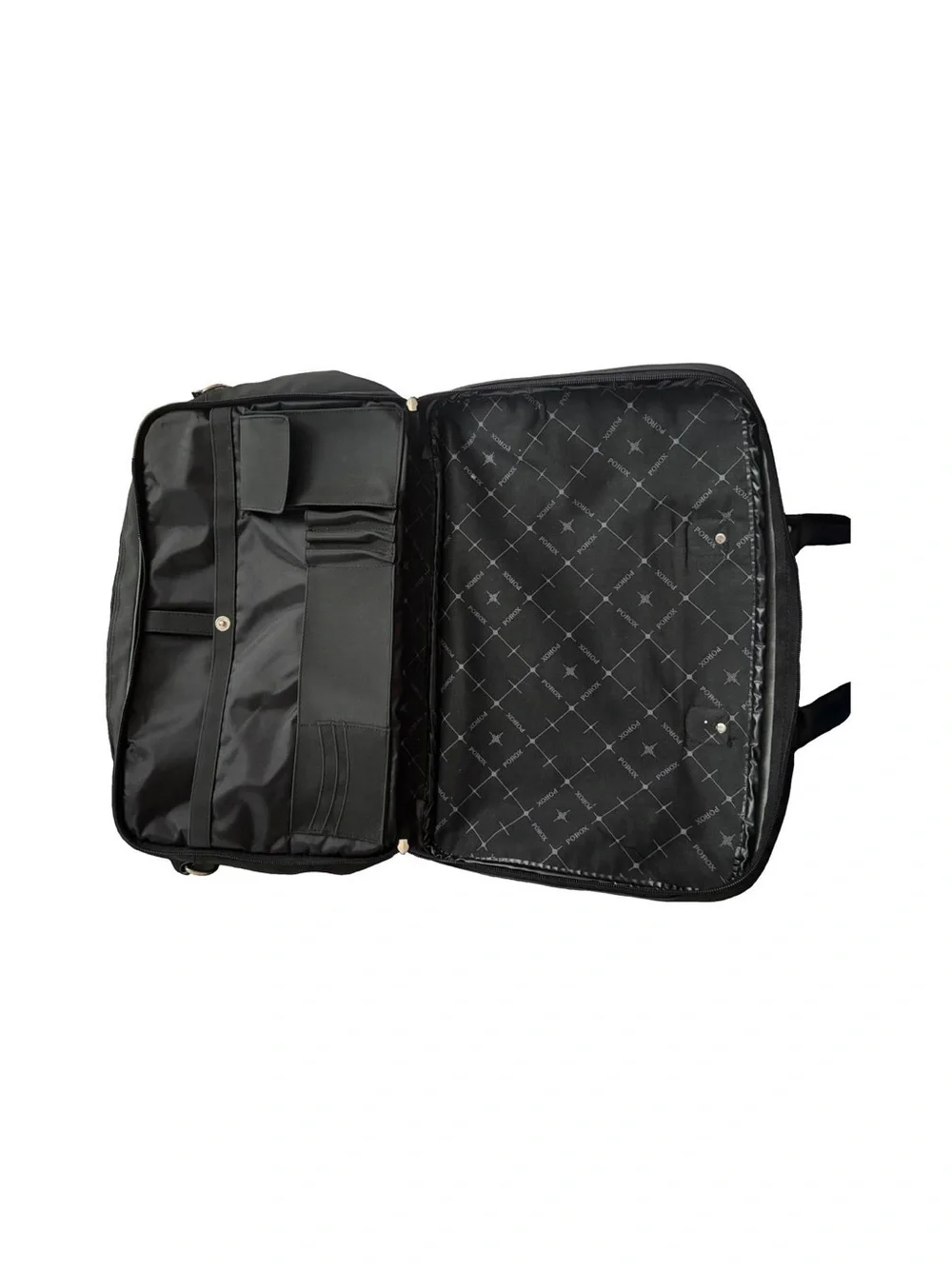 Vintage Porox Black Laptop Briefcase Dual Compartment Work Bag Organizer